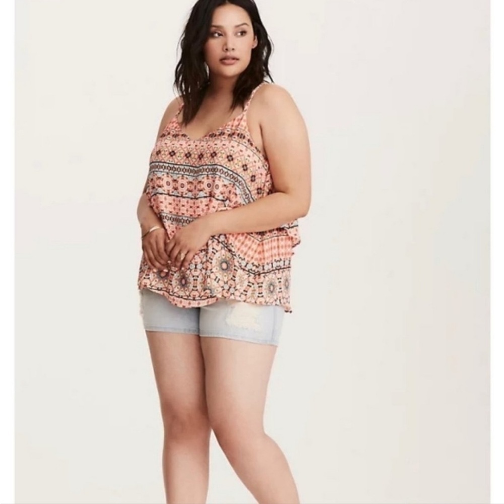 Torrid Orange Boho Sleeveless Cross Back Top 2X